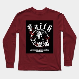 Faith, God is With Us, Jesus Christ thorn crown Long Sleeve T-Shirt